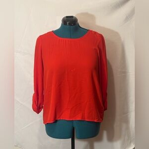 Lily White Red Size Medium Chiffon Blouse
